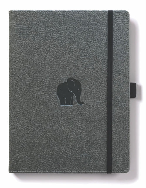 Dingbats A5+ Wildlife Grey Elephant Notebook - Lined-5285003136597