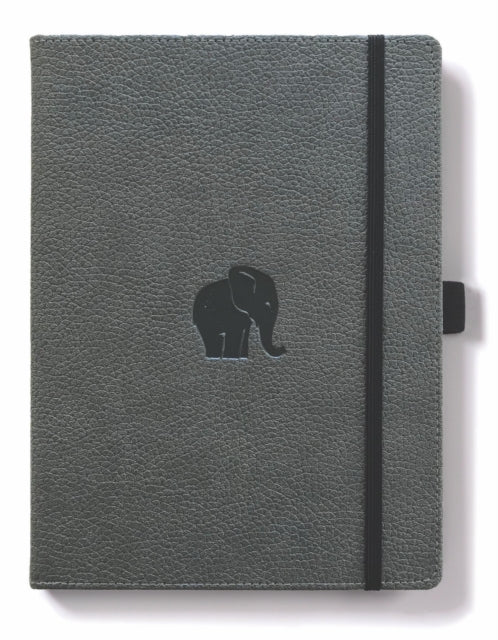 Dingbats A4+ Wildlife Grey Elephant Notebook - Lined-5285003136665