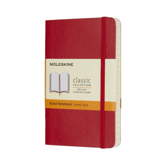 Moleskine Scarlet Red Pocket Ruled Notebook Soft-8055002854597