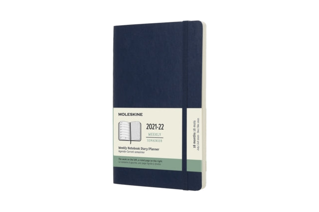 Moleskine 2022 18-Month Weekly Large Softcover Notebook : Sapphire Blue-8056420856378