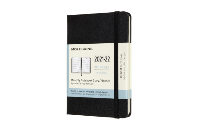 Moleskine 2022 18-Month Monthly Pocket Hardcover Notebook : Black-8056420856484