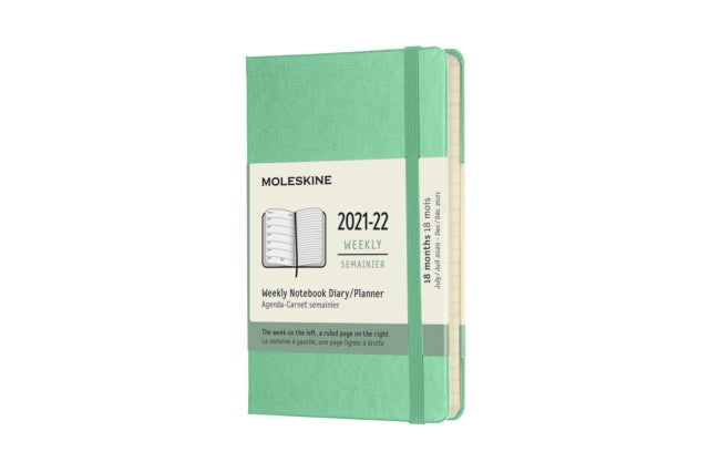 Moleskine 2022 18-Month Weekly Pocket Hardcover Notebook : Ice Green-8056420858600