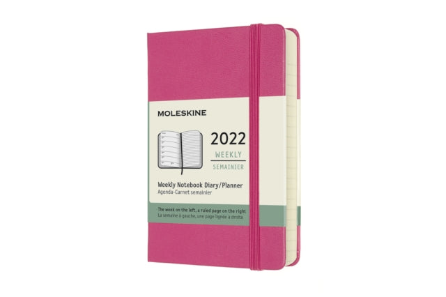 Moleskine 2022 12-Month Weekly Pocket Hardcover Notebook : Bougainvillea Pink-8056420858709