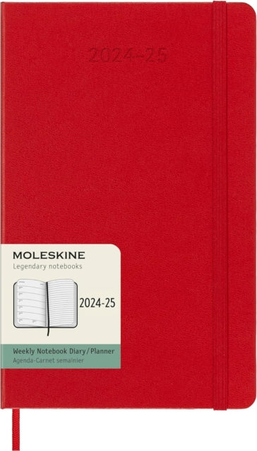 Moleskine 2025 18-Month Weekly Large Hardcover Notebook: Scarlet Red-8056999270575