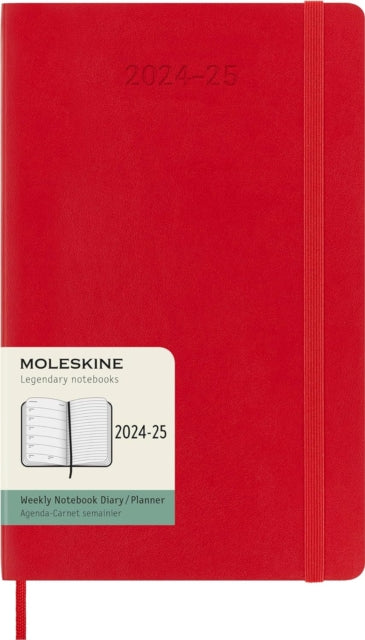 Moleskine 2025 18-Month Weekly Large Softcover Notebook: Scarlet Red-8056999270605