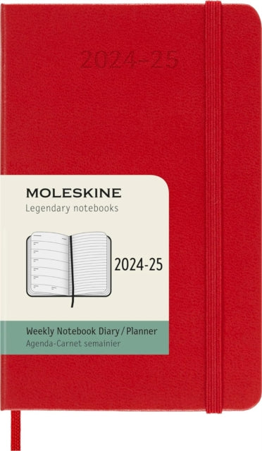 Moleskine 2025 18-Month Weekly Pocket Hardcover Notebook: Scarlet Red-8056999270636