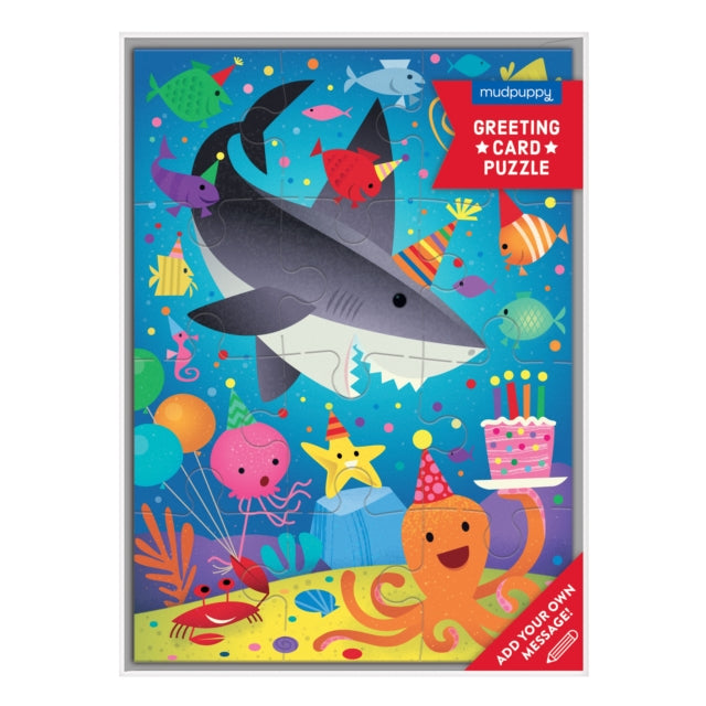 Shark Party Greeting Card Puzzle-9780735379015