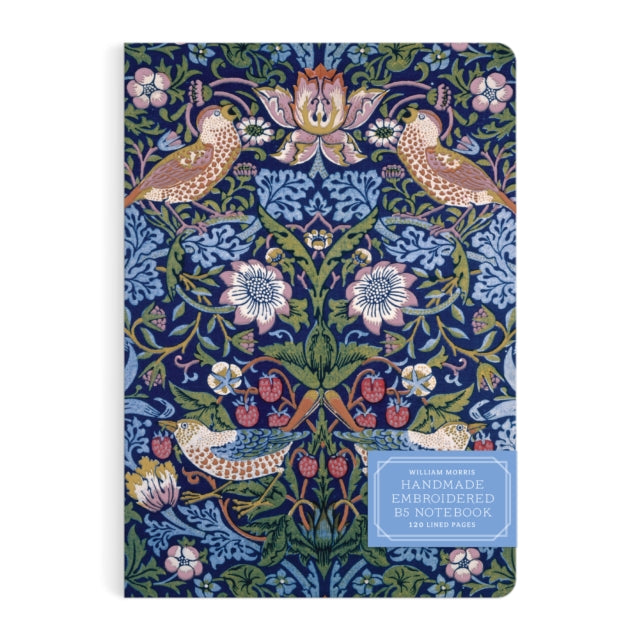 William Morris Strawberry Thief Handmade Embroidered B5 Journal-9780735383265