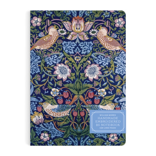 William Morris Strawberry Thief Handmade Embroidered B5 Journal-9780735383265