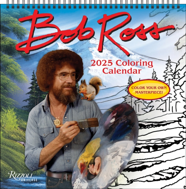 Bob Ross 2025 Coloring Wall Calendar-9780789344724