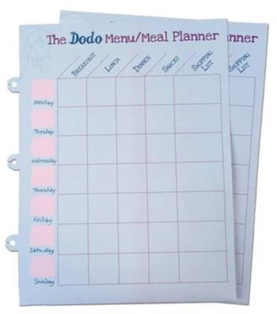 Dodo Pad Weekly Wipe-Clean Menu / Meal Planner : Suitable for Dodo Pad, Acad-Pad Desk Diaries and Dodo Blank Book-9780857701053