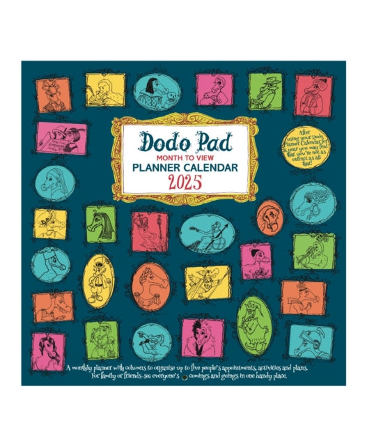 The Dodo Pad Family Planner Calendar 2025 - Month to View with 5 Daily Columns : For up to 5 people's activities. See everyone's comings & goings in one handy place. UK made, sustainable, plastic free-9780857703460