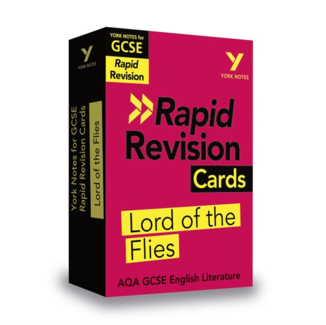 York Notes for AQA GCSE Rapid Revision Cards: Lord of the Flies catch up, revise and be ready for and 2023 and 2024 exams and assessments-9781292273679