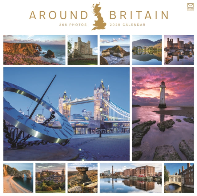 Around Britain Square Wall Calendar 2025-9781529843736