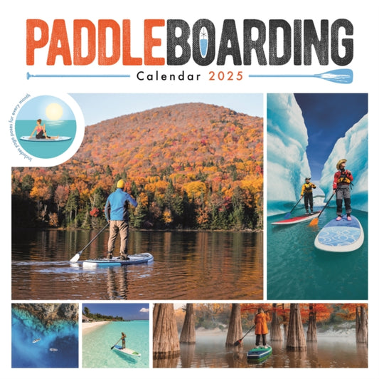 Paddleboarding Square Wall Sunday Start Calendar 2025-9781529844177