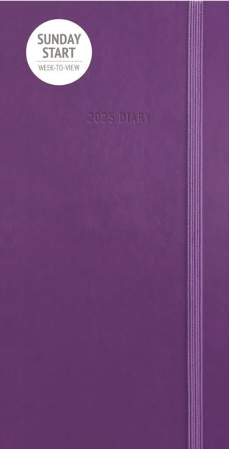 Sunday Start Purple Soft Touch Deluxe Slim Diary 2025-9781529845877