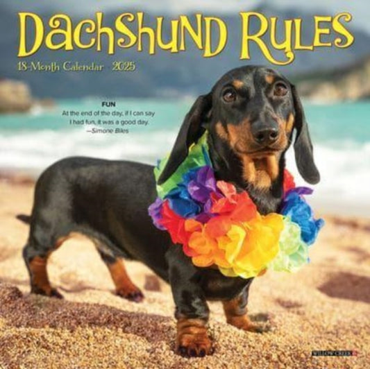 Dachshund Rules 2025 7 X 7 Mini Wall Calendar-9781549245749