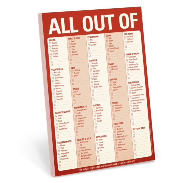 Knock Knock Pad: All Out Of Pad (with magnet)-9781601061546