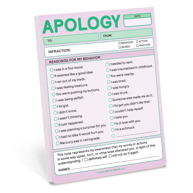 Knock Knock Apology Nifty Note (Pastel Version)-9781683493976