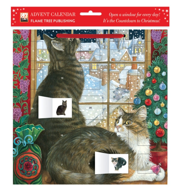 Ivory Cats by Lesley Anne Ivory: Christmas Window advent calendar (with stickers)-9781783615698