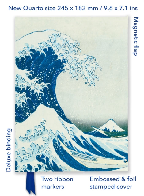 Katsushika Hokusai: The Great Wave (Foiled Quarto Journal)-9781804177556