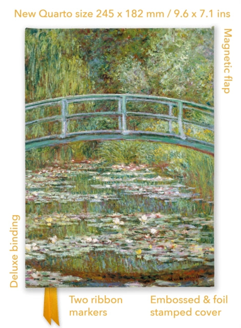 Claude Monet: Bridge over a Pond of Water Lilies (Foiled Quarto Journal)-9781804177563