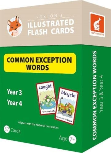 Common Exception Words Flash Cards: Year 3 and Year 4 Words - Perfect for Home Learning - with 106 Colourful Illustrations-9781839250873