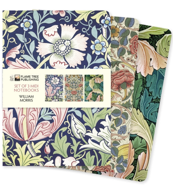 William Morris Set of 3 Midi Notebooks-9781839644870