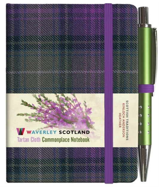 Waverley S.T. (S): Heather Mini with Pen Pocket Genuine Tartan Cloth Commonplace Notebook-9781849344654