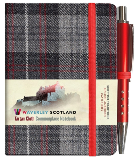 Waverley S.T. (S): Castle Grey Mini with Pen Pocket Genuine Tartan Cloth Commonplace Notebook-9781849344715