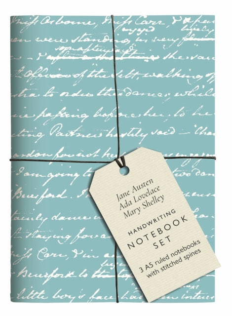 Jane Austen, Ada Lovelace, Mary Shelley Handwriting Notebook Set : 3 A5 ruled notebooks with stitched spines-9781851245758